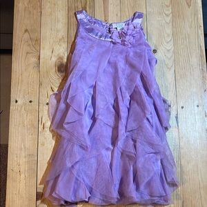 Purple Ruffled Sleeveless Dress